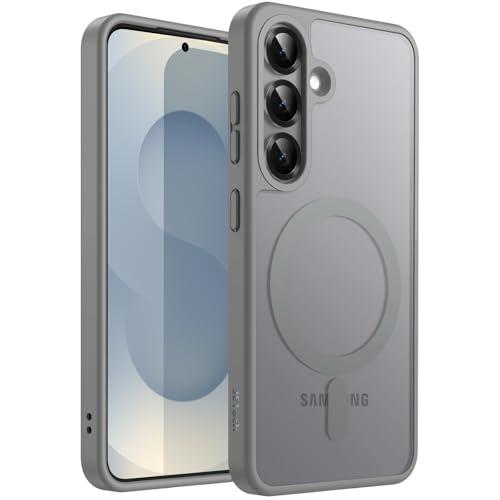 JETech Cover Magnetica per Samsung Galaxy S25+ / S25 Plus 5G, Compatibile con MagSafe, Traslucida Opaco Retro Antiurto Cellulare Custodia (Silver Shadow)