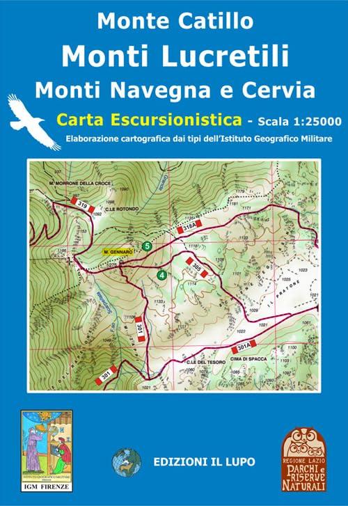 Carta Escursionistica Monte Catillo, Lucretili, Cervia, Navegna - Scala 1:25000