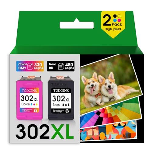 TODOINK 302XL Cartucce d'Inchiostro Nero e Colore, Compatibili con HP Envy e DeskJet