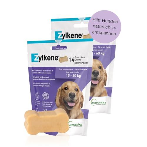 Vetoquinol Zylkene Chews 450 mg | Confezione doppia | 2 x 14 Chews | Mangime complementare per cani | Può aiutare a sostenere i cani in situazioni sconosciute