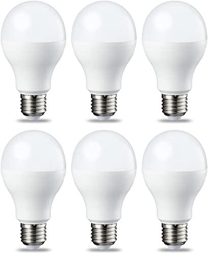 Amazon Basics - Lampadine LED E27, 13W (100W equivalenti), Luce Bianca Calda, Non Dimmerabili, Confezione da 6