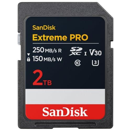 SanDisk 2TB Extreme PRO scheda SDXC, Scheda SD, UHS-I (V30, Velocità fino a 250 MB/s, 4K UHD Videos) RescuePro Deluxe, SanDisk QuickFlow-Technology, UHS-I, Class 10, U3, V30