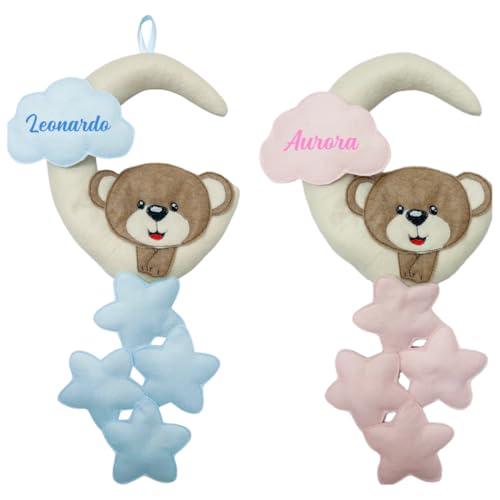 Fiocco Nascita Personalizzato con Orsetto - Coccarda Benvenuto Bimbo/a 42cm