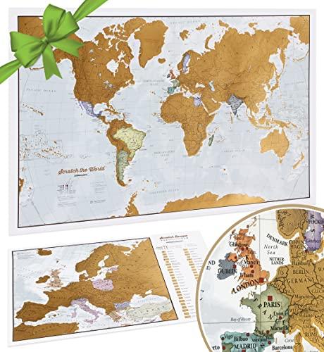 Mappa del Mondo da Grattare con Mappa dell'Europa in Omaggio - Maps International