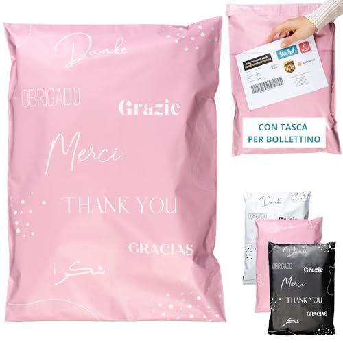 EMBALLAX - 50 Buste per Spedizioni Vinted CON TASCA PER BOLLETTINO - Taglia L 40x30cm