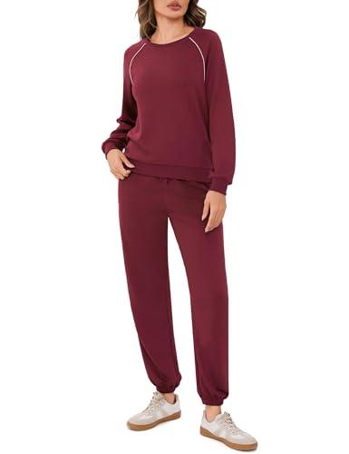 Terecey Tuta Donna Invernale Completa Elegante e Curvy Felpata Ideale per Look da Casa Raffinati o Outfit Palestra Caldi e Pratici Chiaretto XL