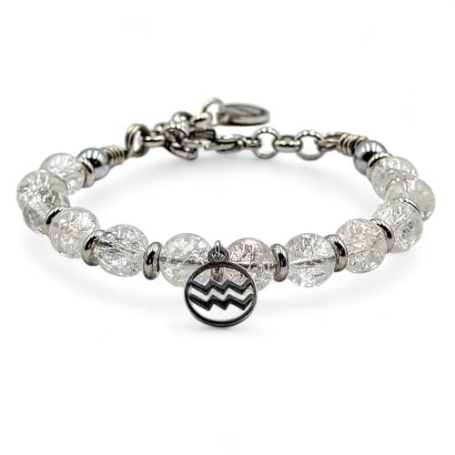 Bracciale Quarzo Ialino e Acciaio - Acquario