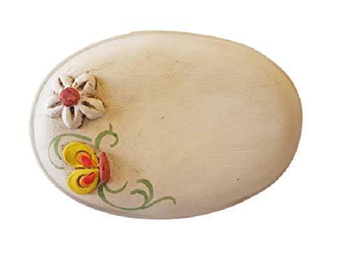 Targa Personalizzabile in Ceramica Fiori e Farfalle - Le Ceramiche del Re