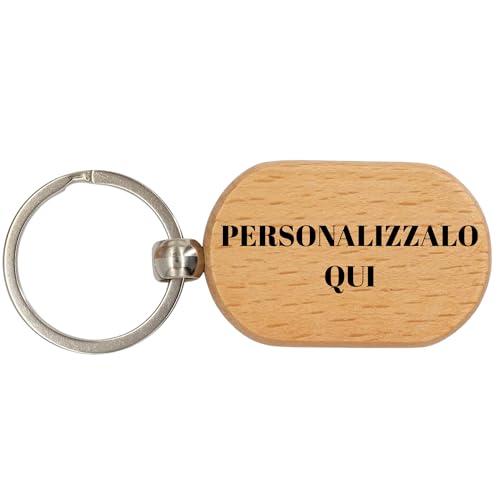 Portachiavi Personalizzato in Legno con Incisione Laser