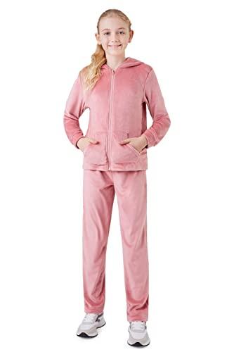CityComfort Tuta Bambina Ragazza Velluto 5-14 Anni (Rosa, 7-8 Anni)