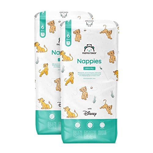 Marchio Amazon - Mama Bear Disney Pannolini ultra-asciutti, Taglia 6 (15+ kg), Bianco, 140 Unità, 2 Confezioni da 70, PACCO MENSILE