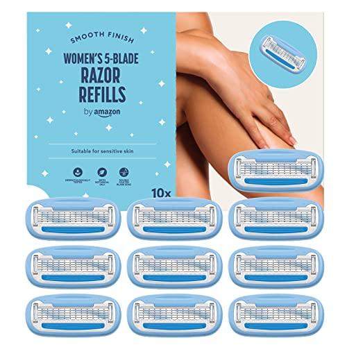 by Amazon Rasoio da donna a 5 lame con ricariche, confezione da 10