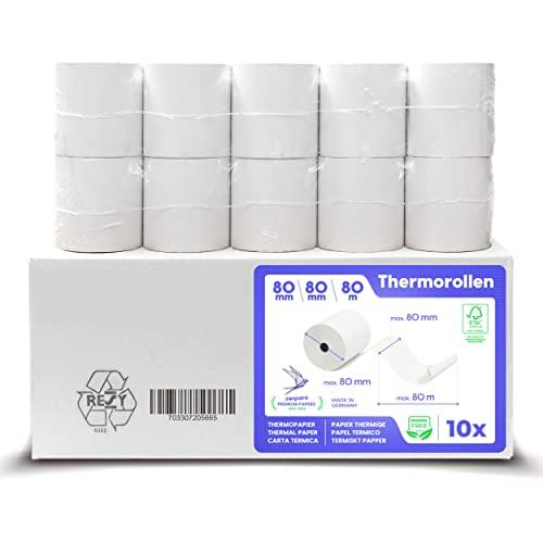 Rotoli Termici SWIPARO 80mm x 80m x 12mm per Registratore di Cassa Fiscale (10 Pezzi)