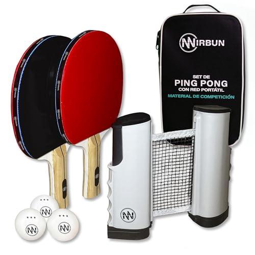 NIRBUN Set Ping Pong Portatile con Rete Estensibile