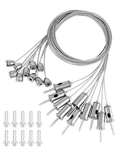 Kit Sospensione Cavi Acciaio Inox QWORK® per Pannelli LED - 10 Pezzi