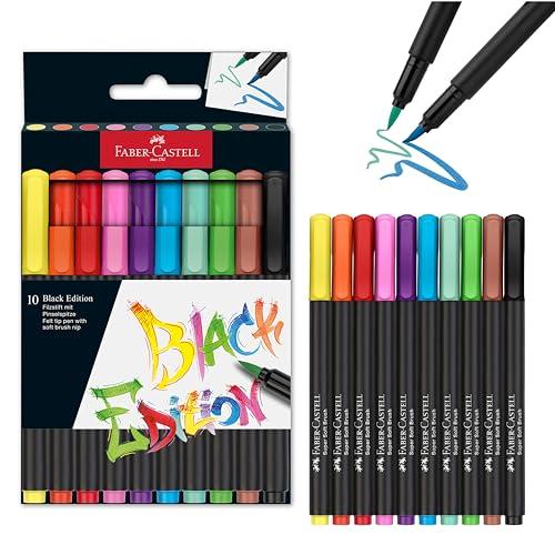 Faber-Castell Black Edition Set Pennarelli a Punta Fine - 10 Colori