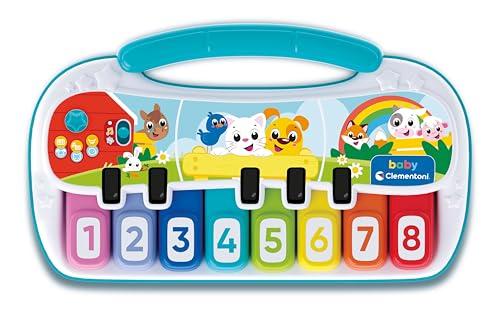 Clementoni Baby Pianola degli Animali, Gioco Musicale Prima Infanzia Bambini 18+ Mesi, Tastiera Elettronica Interattiva, Stimola Lo Sviluppo Cognitivo e Creativo, Lingua Italiana