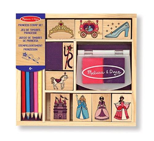 Melissa & Doug Set di Timbri in Legno con Principesse