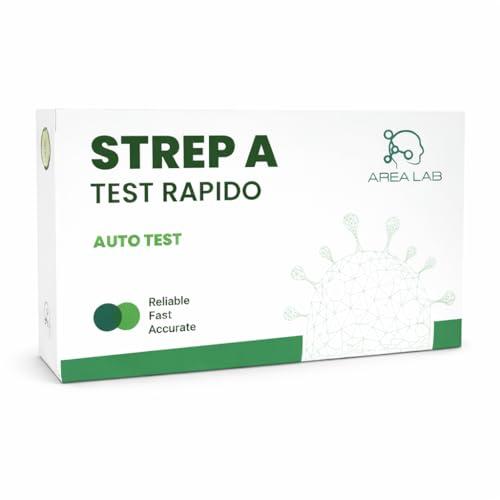 Tampone Streptococco | Test Streptococco A Per Adulti e Bambini | Tampone Faringeo Rapido | Marchio CE | Kit Autodiagnosi a Casa con Abbassalingua | Registrato Ministero della Salute (1 PZ)