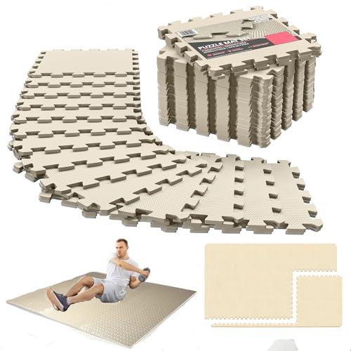 Tappeto Palestra Puzzle Beige - Protezione e Comfort per il Tuo Allenamento