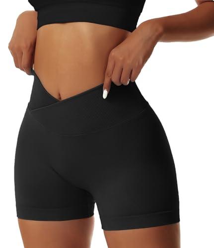 Coswind Pantaloncini Palestra Donna Sportivi Push Up Nero L
