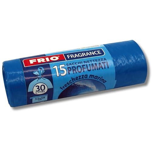 FRIO - Sacchetti per Spazzatura Profumati Freschezza Marina 30L - 15 Pezzi