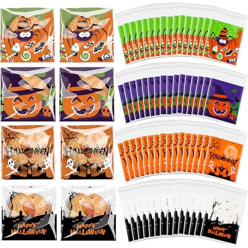 100 Sacchetti Autoadesivi per Biscotti Halloween - Motivi Originali