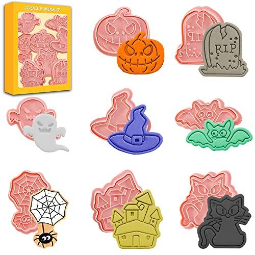 Set 8 Pezzi Tagliabiscotti Halloween - Formine Assortite per Biscotti a Tema