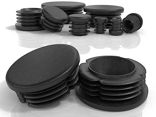 PD® Tappi a Lamelle Rotondi 60mm per Tubo, Neri, Set da 10