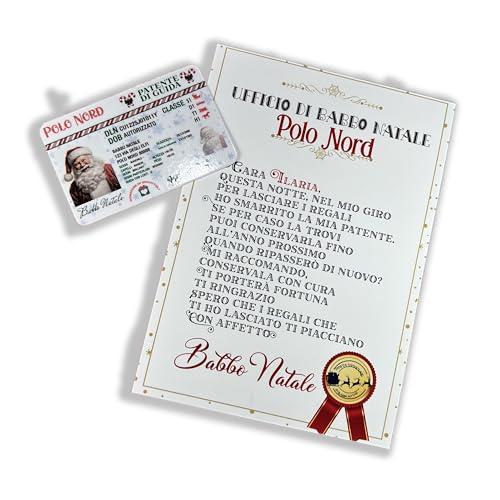 Patente di guida smarrita di Babbo Natale con biglietto personalizzato