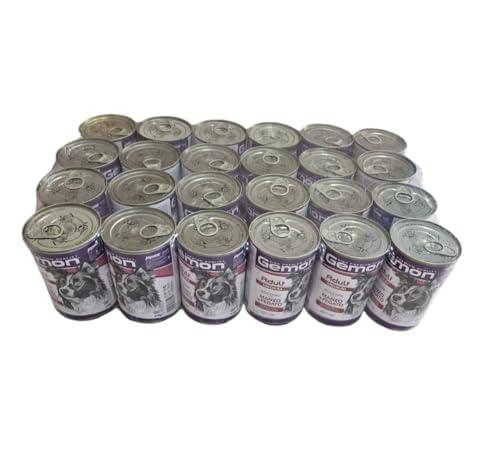 Gemon Cane Medium Adult Bocconi con Manzo e Fegato - Confezione da 24 (24 x 415 g) - Alimento Completo per Cani Adulti