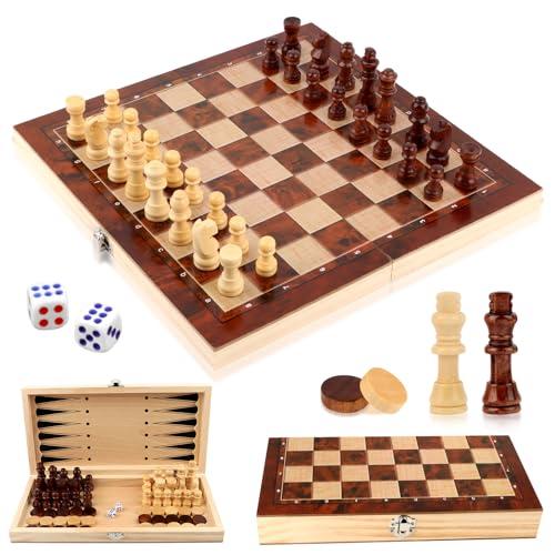 OAOSDH 2 Pezzi Chess Board, Gioco da Tavolo Classico, Scacchi Portatile, Scacchi Durevoli, Accessori A Scacchi