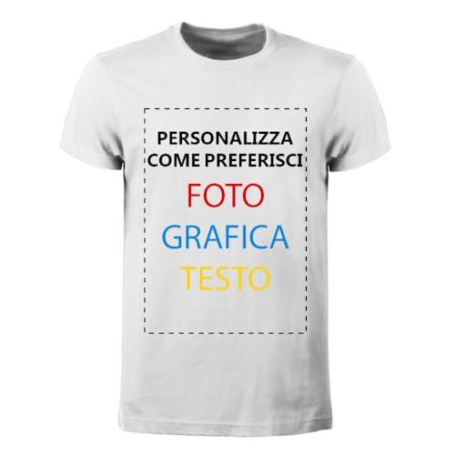 CHEMAGLIETTE! Maglietta Personalizzata Uomo - T-Shirt Personalizzabile Fronte Retro con Logo Foto e Scritte