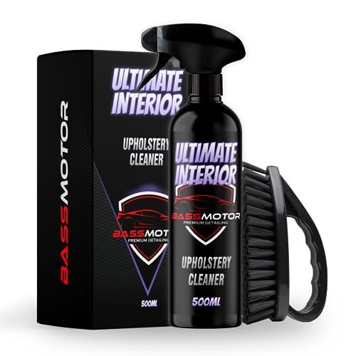 BassMotor Pulitore per Tessuti per Sedili e Tappetini Auto, Ultimate Interior 500ml + Spazzola