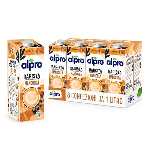 Alpro Barista Mandorla - Bevanda Vegetale per un Caffè Perfetto (8x1L)