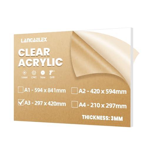 Langaelex Foglio Acrilico Trasparente A3 - 3mm