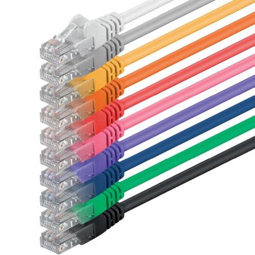 1aTTack.de 1m Cavo di Rete Cat.6 Ethernet Gigabit Lan RJ45 - 10 Colori