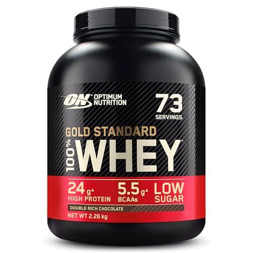 Optimum Nutrition Gold Standard 100% Whey, Proteine in Polvere, Gusto Doppio Cioccolato, 2.26kg, 73 Porzioni