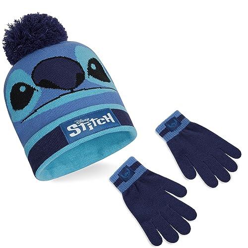 Disney Stitch Set Invernale 2 Pezzi: Cappello e Guanti Blu per Bambina e Adolescente