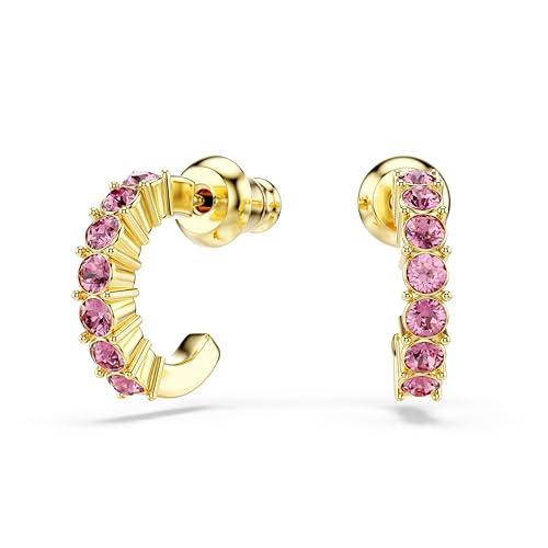 Swarovski Orecchini a cerchio Mini Hoop, Taglio Round, Rosa, Placcato color oro