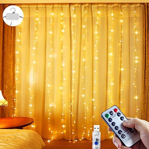 ZYRIVON Tenda Luminosa Natale 3x3m 300 LED con Telecomando