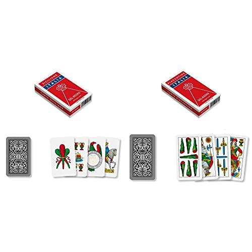 Dal Negro - Mazzo di carte Sicilliane Italia, composto da 40 carte in cartoncino, ideali per giocare a scopa e briscola. & Mazzo di carte Piacentine Italia, composto da 40 carte in cartoncino