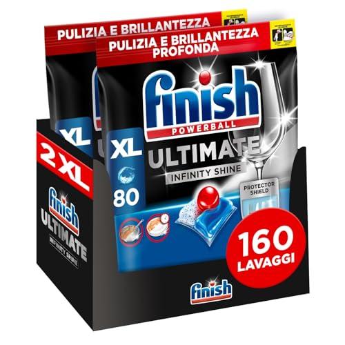 Finish Ultimate Infinity Shine Pastiglie Lavastoviglie, 160 Capsule Lavastoviglie al Limone