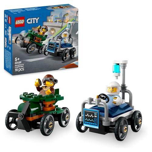 LEGO City Pack Veicoli da Corsa: Aereo Contro Letto d'Ospedale - 60459