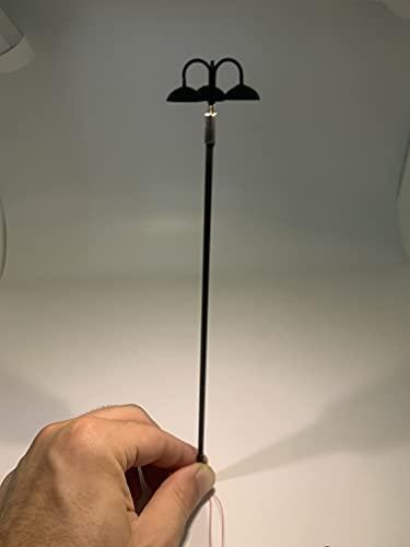 Lampione in rame nero per presepi e diorami con microlampada LED