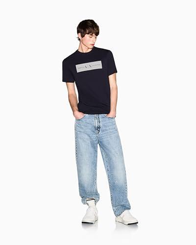 Armani Exchange 3D Printed Big Front Logo T-Shirt, Navy Scuro, L Uomo