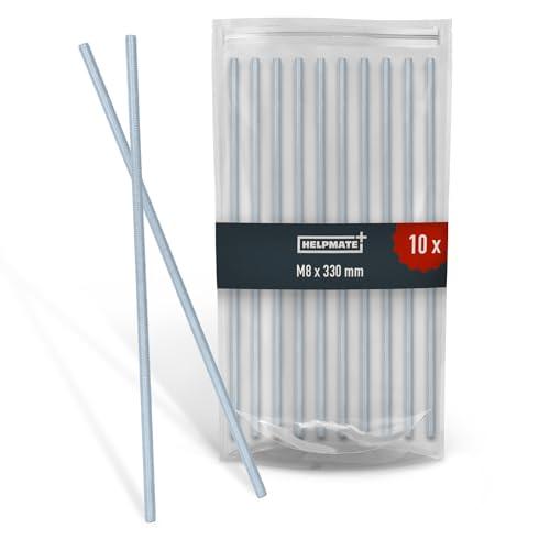 HELPMATE - Asta filettata M8 x 330 mm in acciaio zincato - Set da 10 pezzi