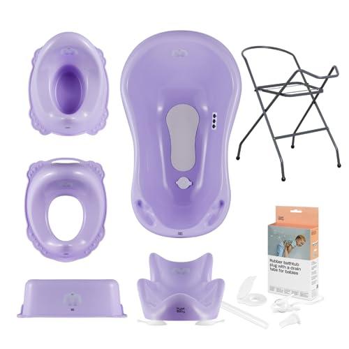 Hylat Baby Set 7 Pezzi: Vasca da Bagno, Seduta, Vasino e Accessori - Violetto/Yeti