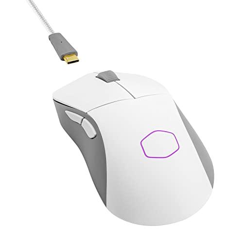 Cooler Master MM731 RGB-LED Ultralight 59g Hybrid Wireless Gaming Mouse - 19K DPI PAW3370 Optical Sensor, 70 Million Click Optical Switches, MasterPlus+ (38K DPI, PC only), Ergonomic - Matte White