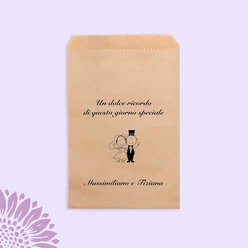 Sacchetti Confettata Personalizzati in Carta Kraft - Eleganza Naturale per il Tuo Giorno Speciale (10 pezzi)